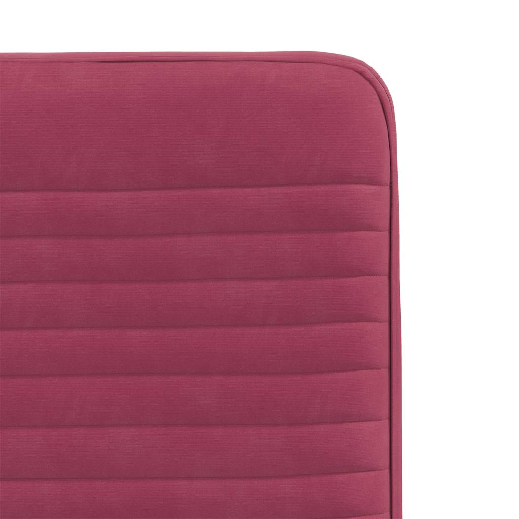 Chaises à manger lot de 6 rouge bordeaux velours