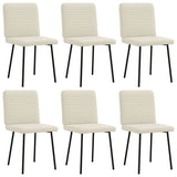 Chaises à manger lot de 6 crème velours