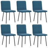 Chaises à manger lot de 6 bleu velours