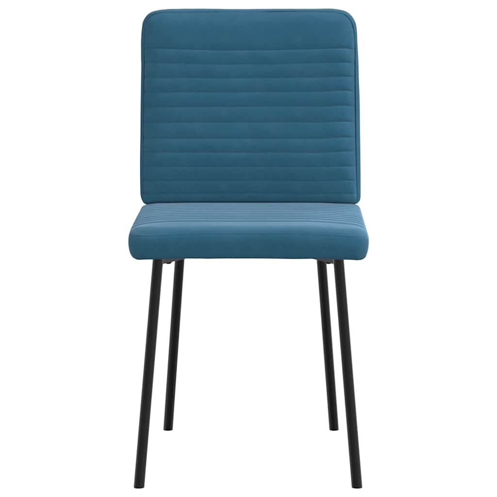 Chaises à manger lot de 6 bleu velours