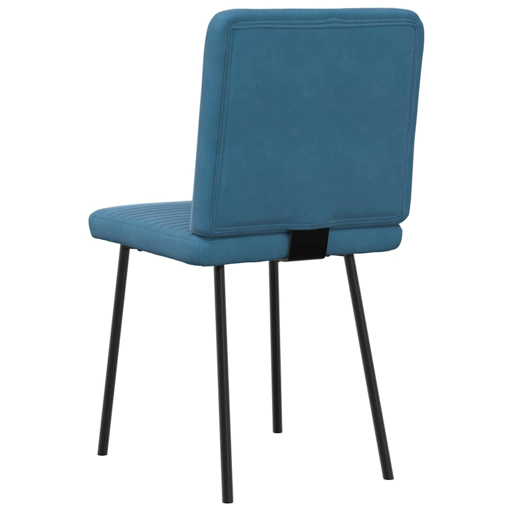 Chaises à manger lot de 6 bleu velours