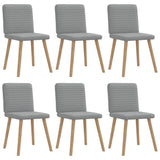 Chaises à manger lot de 6 gris clair tissu