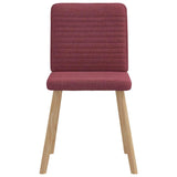 Chaises à manger lot de 6 rouge bordeaux tissu