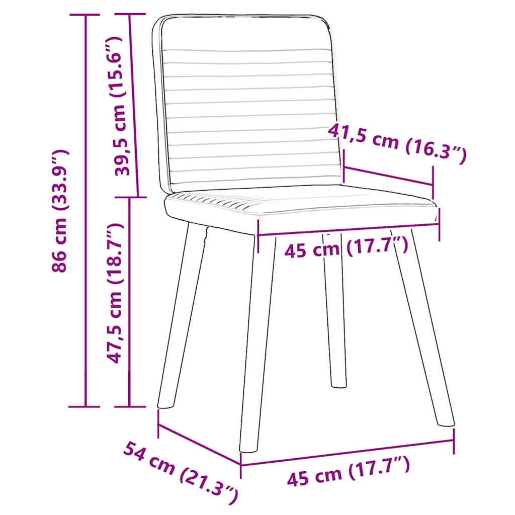 Chaises à manger lot de 6 marron foncé tissu