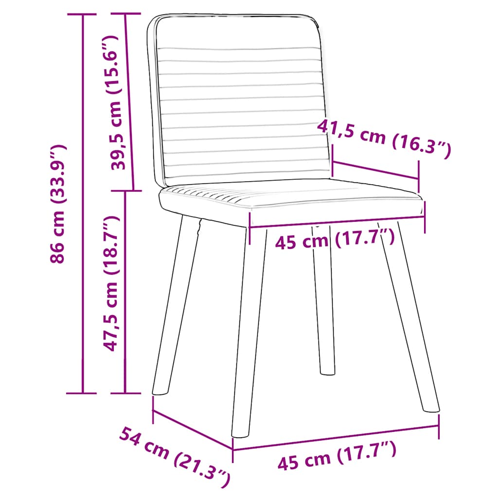 Chaises à manger lot de 6 crème tissu