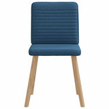 Chaises à manger lot de 6 bleu tissu