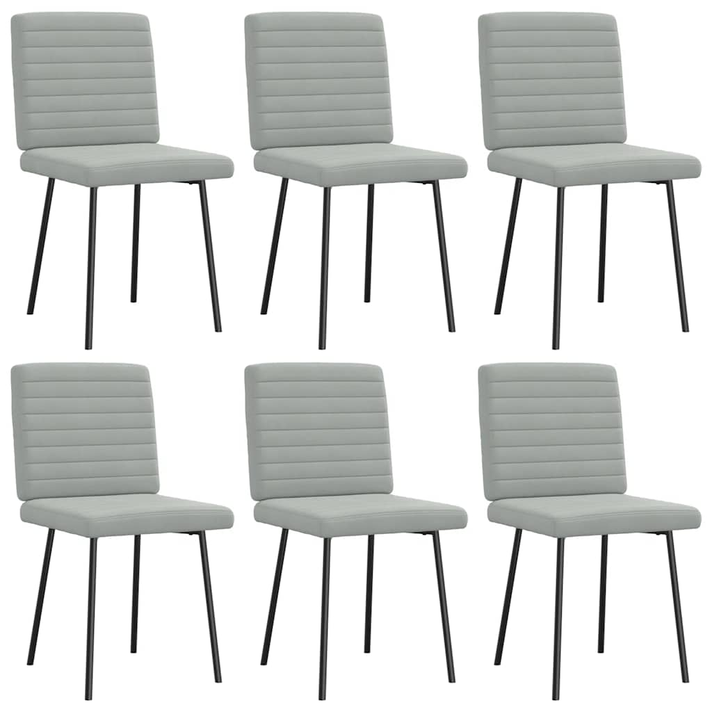 Chaises à manger lot de 6 gris clair velours