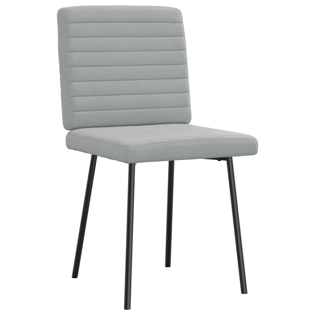 Chaises à manger lot de 6 gris clair velours