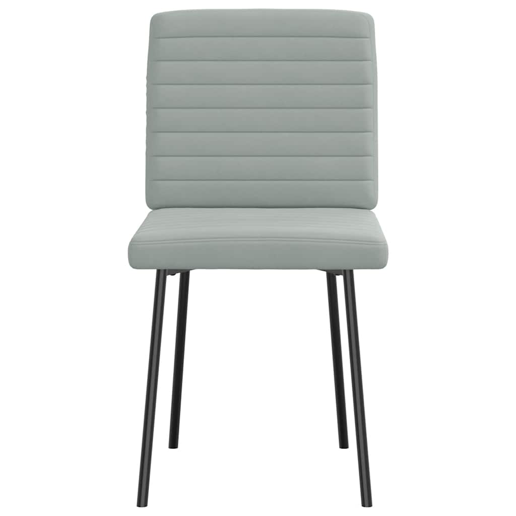 Chaises à manger lot de 6 gris clair velours