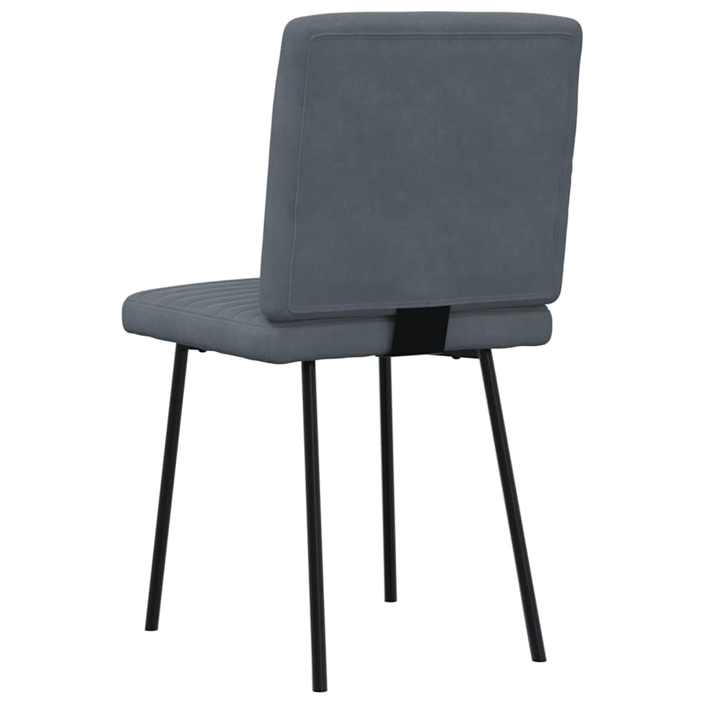 Chaises à manger lot de 6 gris foncé velours