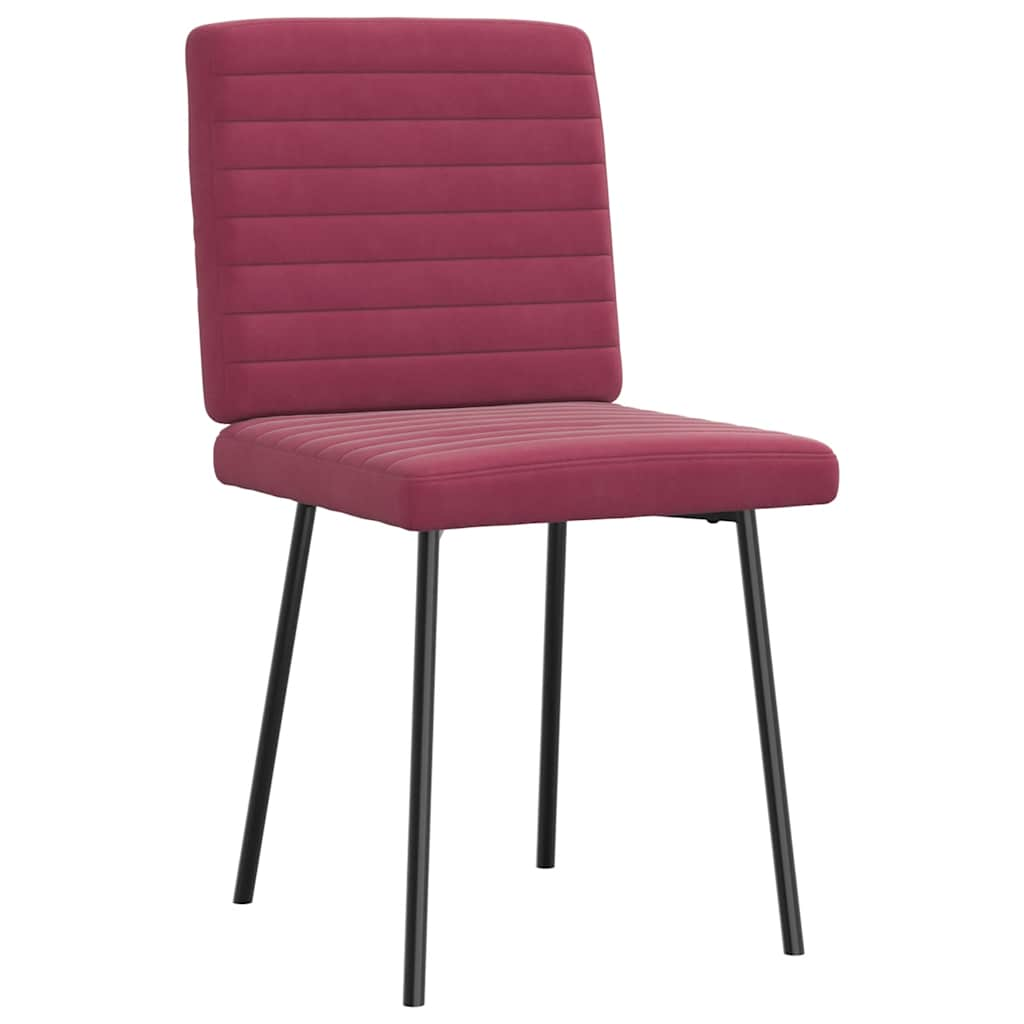 Dining chairs set of 6 burgundy red velvet