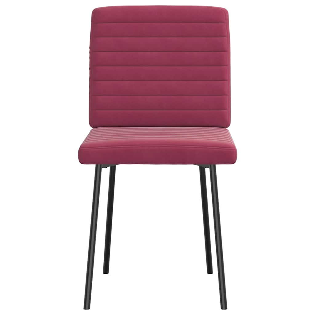 Dining chairs set of 6 burgundy red velvet