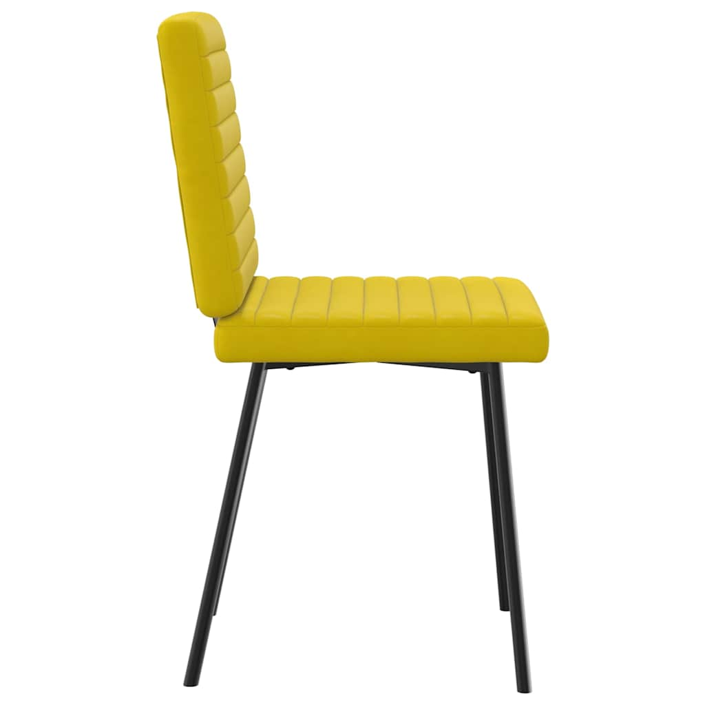 Dining chairs set of 6 yellow velvet