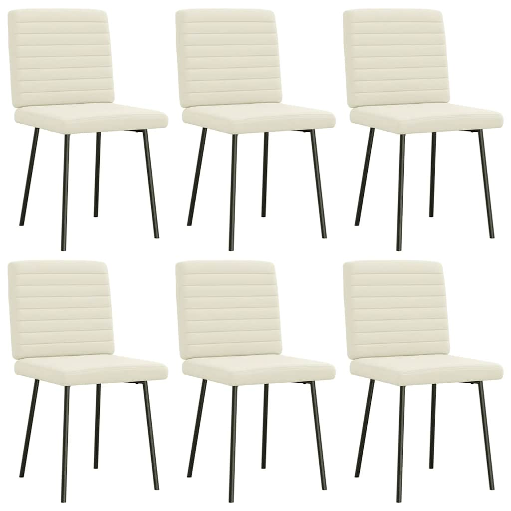 Dining chairs set of 6 cream velvet