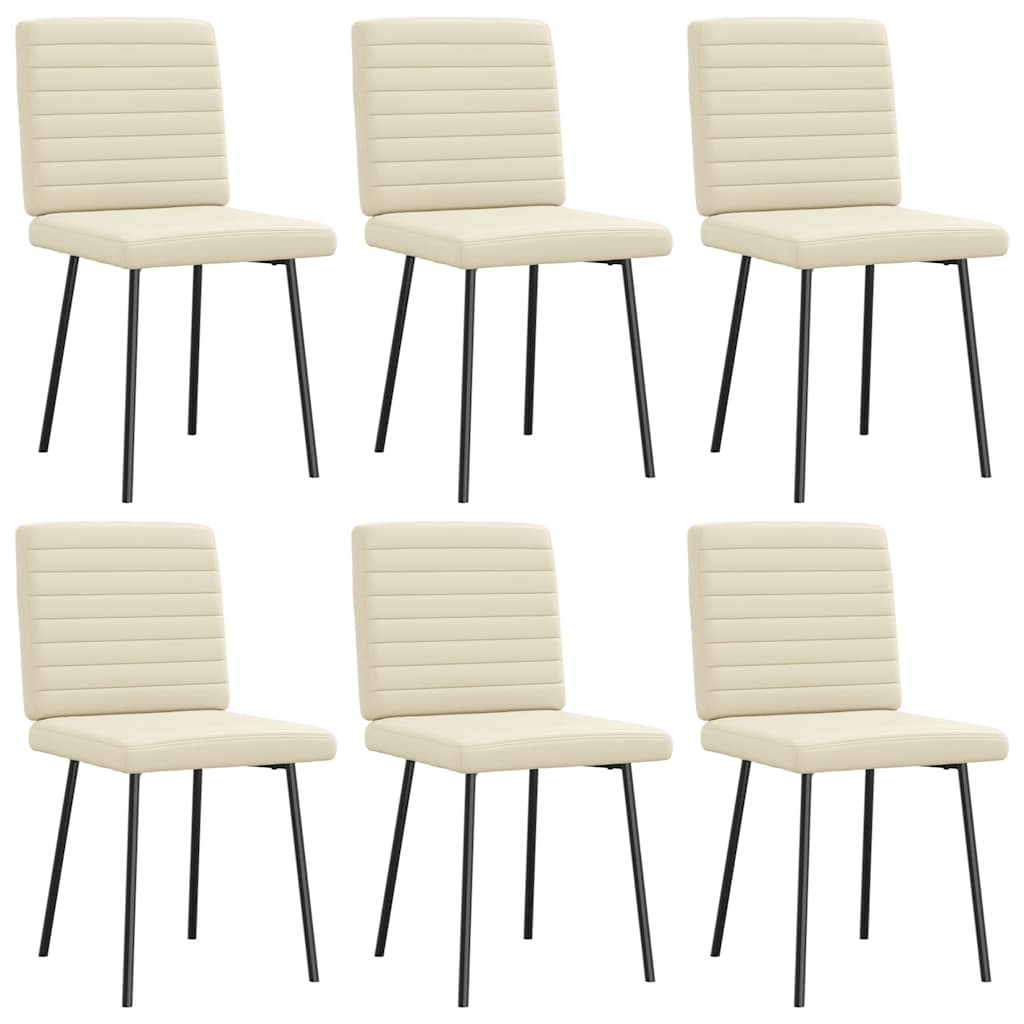 Dining chairs set of 6 cream faux leather