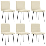 Dining chairs set of 6 cream faux leather