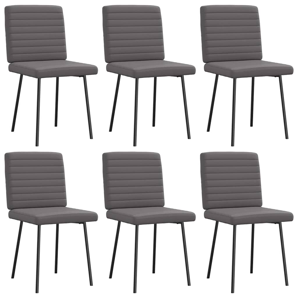 Dining chairs set of 6 gray faux leather