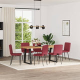 Dining chairs set of 6 burgundy red faux leather