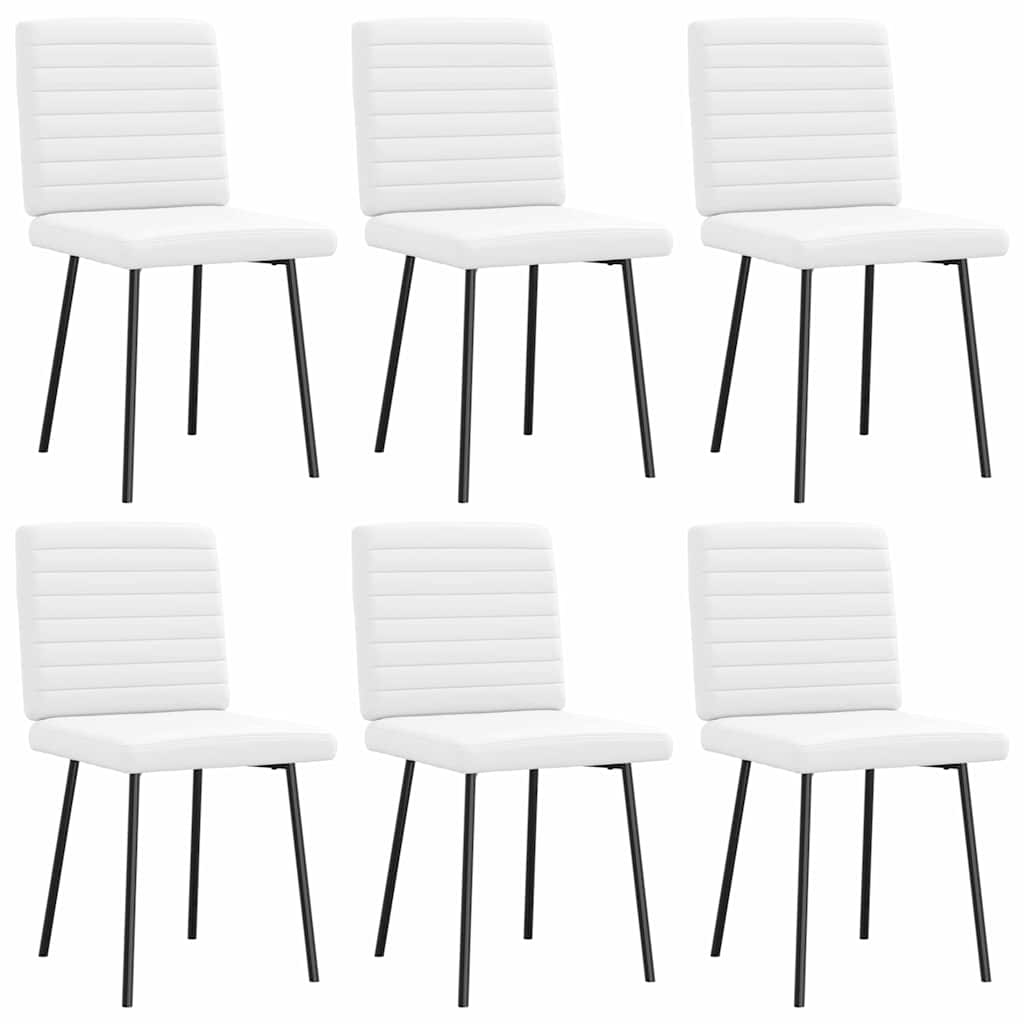 Dining chairs set of 6 white faux leather