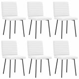 Dining chairs set of 6 white faux leather