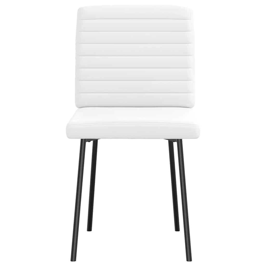 Dining chairs set of 6 white faux leather