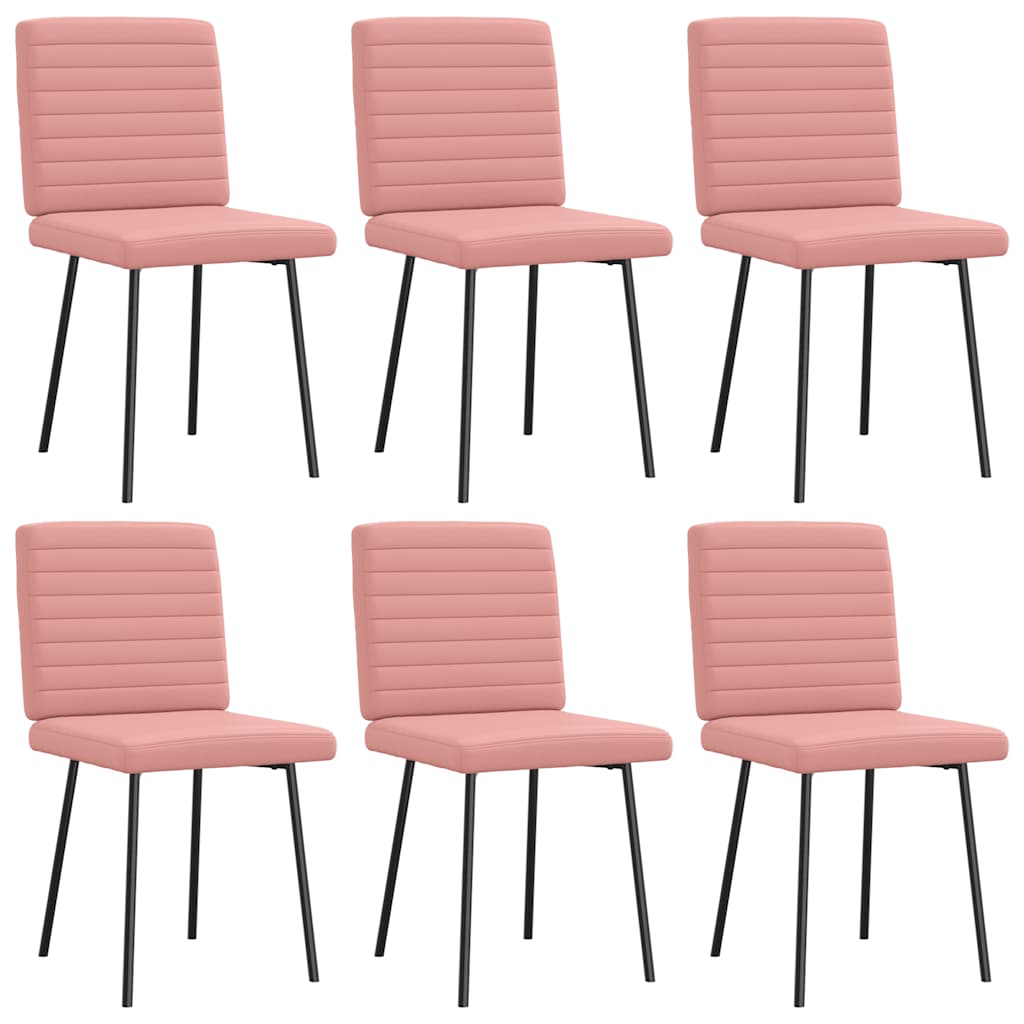 Dining chairs set of 6 pink faux leather