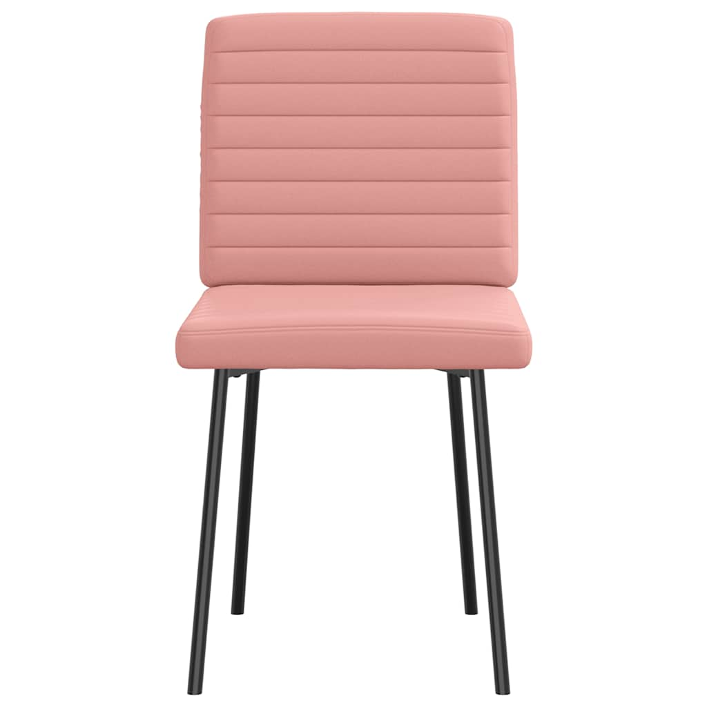 Dining chairs set of 6 pink faux leather