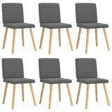 Dining chairs set of 6 dark grey fabric