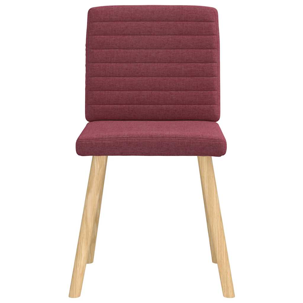 Chaises à manger lot de 6 rouge bordeaux tissu