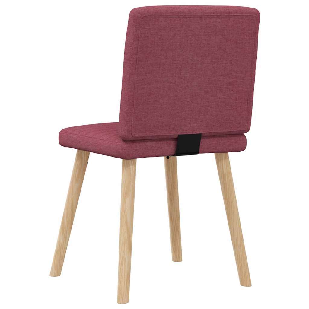 Chaises à manger lot de 6 rouge bordeaux tissu