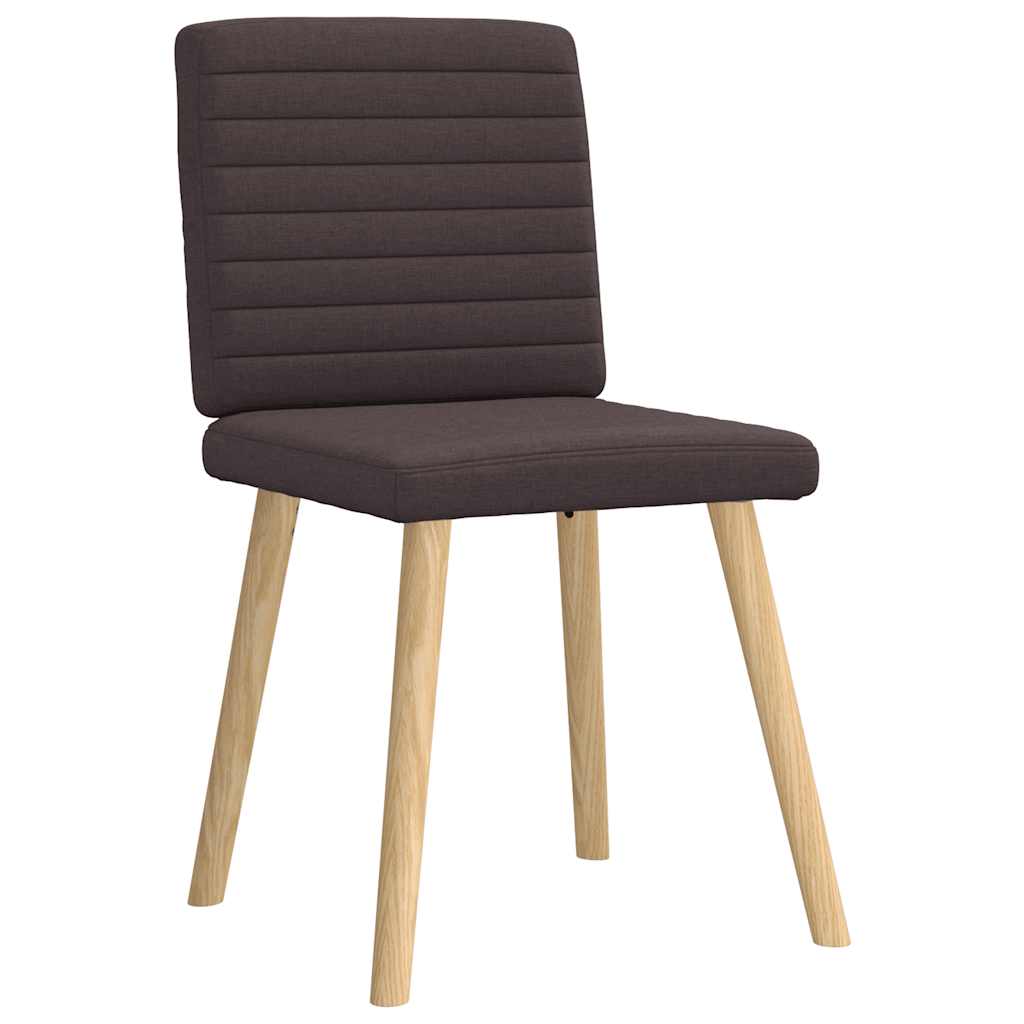 Chaises à manger lot de 6 marron foncé tissu