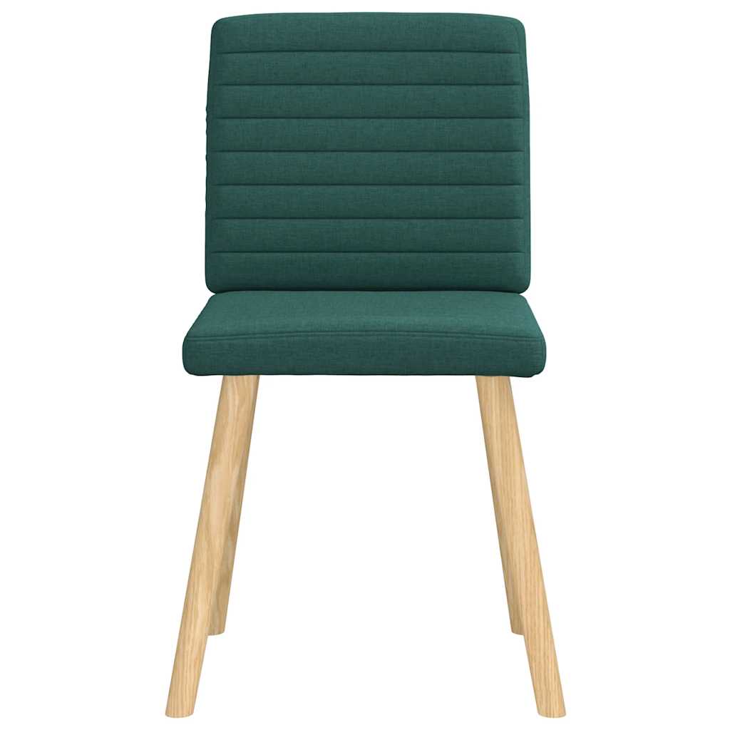 Dining chairs set of 6 dark green fabric