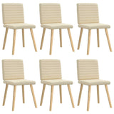 Dining chairs set of 6 cream fabric