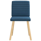 Chaises à manger lot de 6 bleu tissu