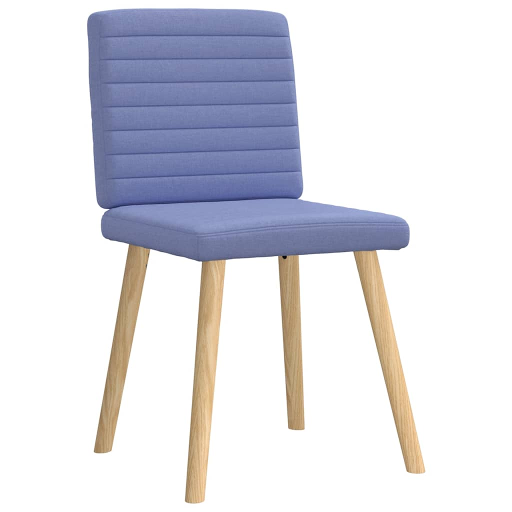 Dining chairs set of 6 blue denim fabric