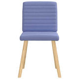 Dining chairs set of 6 blue denim fabric