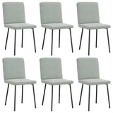 Dining chairs set of 6 light grey velvet