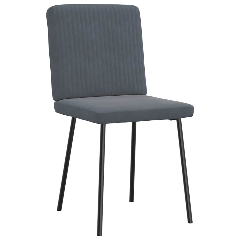 Dining chairs set of 6 dark grey velvet