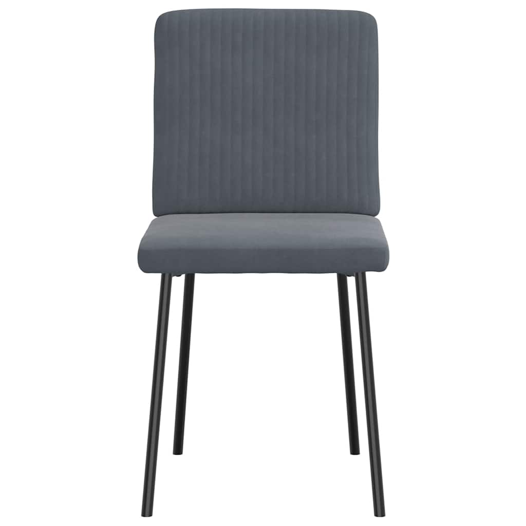 Dining chairs set of 6 dark grey velvet