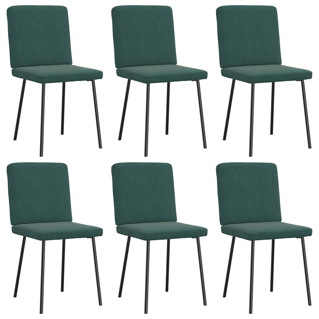 Dining chairs set of 6 dark green velvet