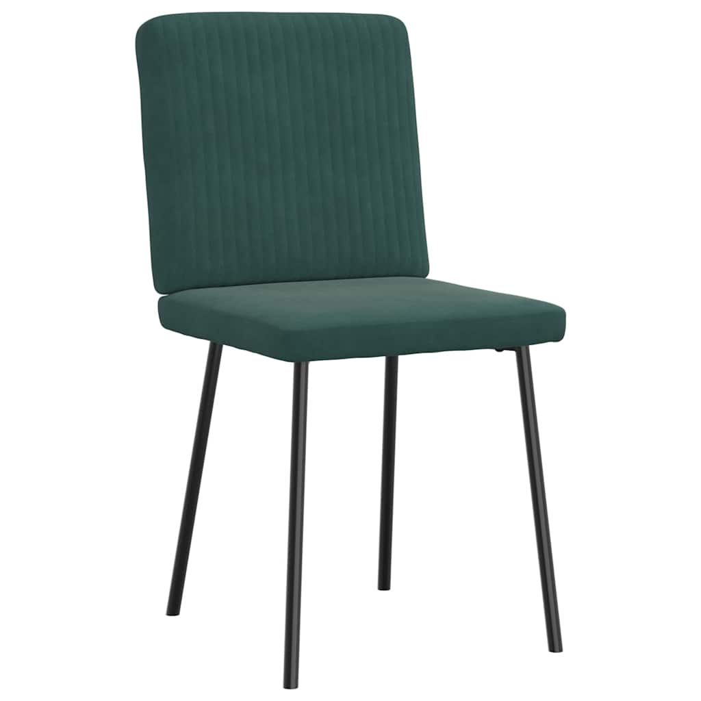 Dining chairs set of 6 dark green velvet