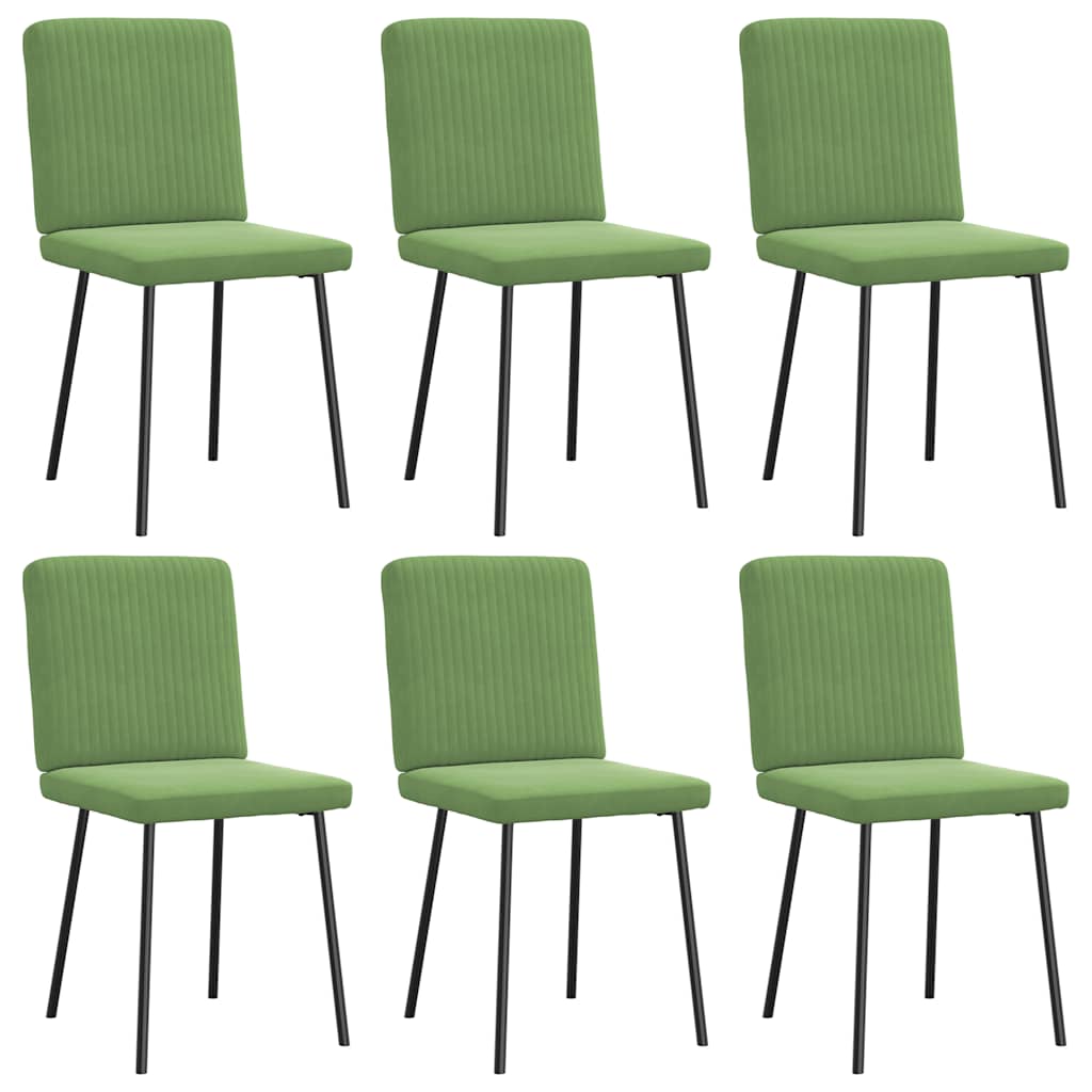 Dining chairs set of 6 light green velvet