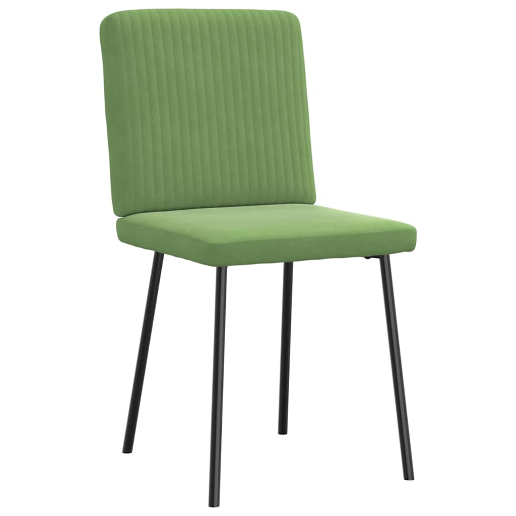 Dining chairs set of 6 light green velvet