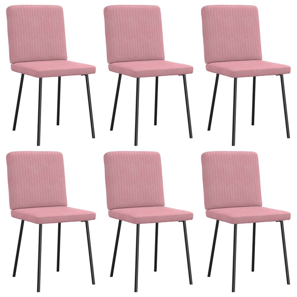 Dining chairs set of 6 pink velvet