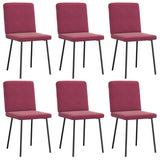 Dining chairs set of 6 burgundy red velvet