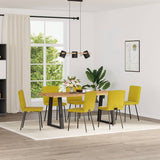 Dining chairs set of 6 yellow velvet