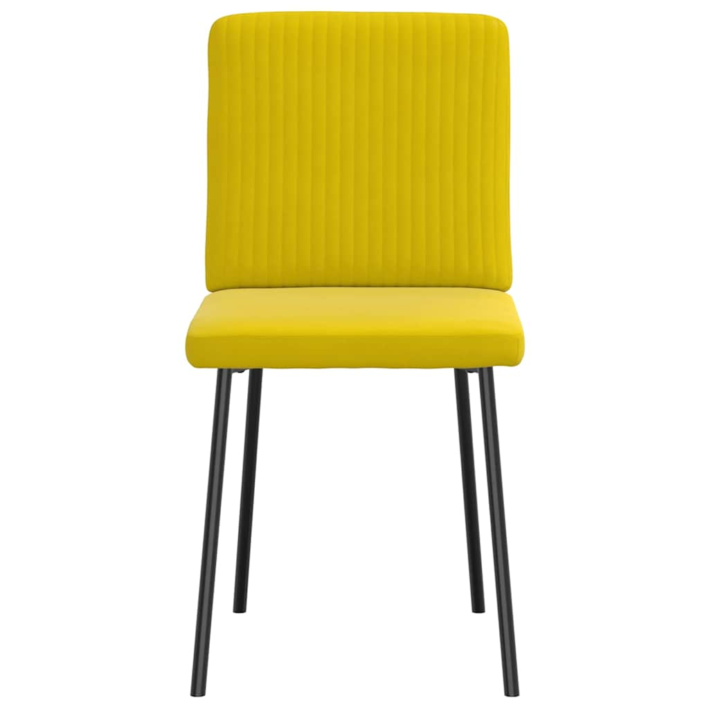 Dining chairs set of 6 yellow velvet