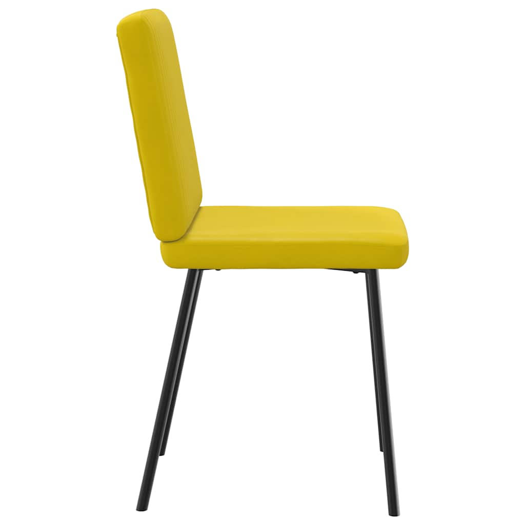 Dining chairs set of 6 yellow velvet