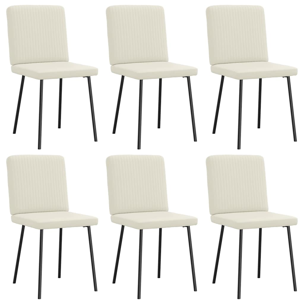 Dining chairs set of 6 cream velvet