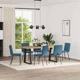 Dining chairs set of 6 blue velvet